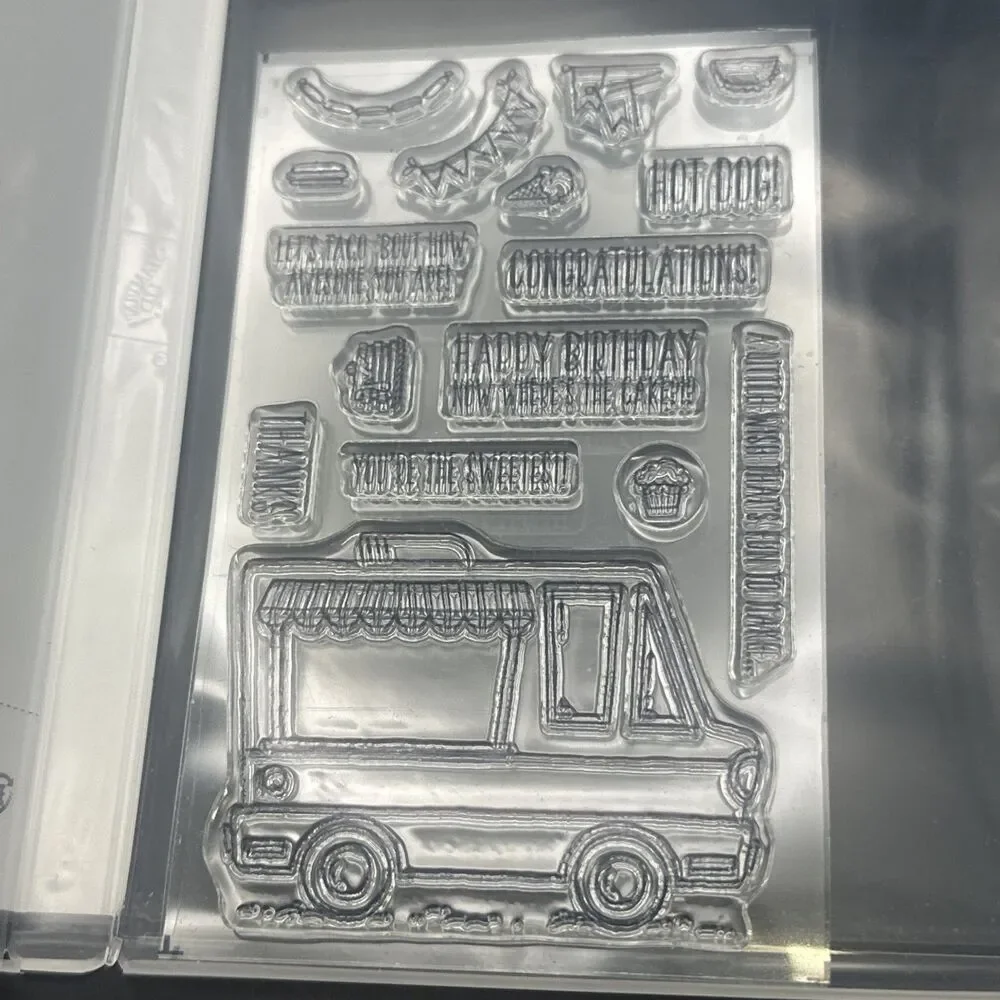 Stampin Up TASTY TRUCKS Clear Photopolymer Stamp Set ~ Ice Cream Tacos NEW
